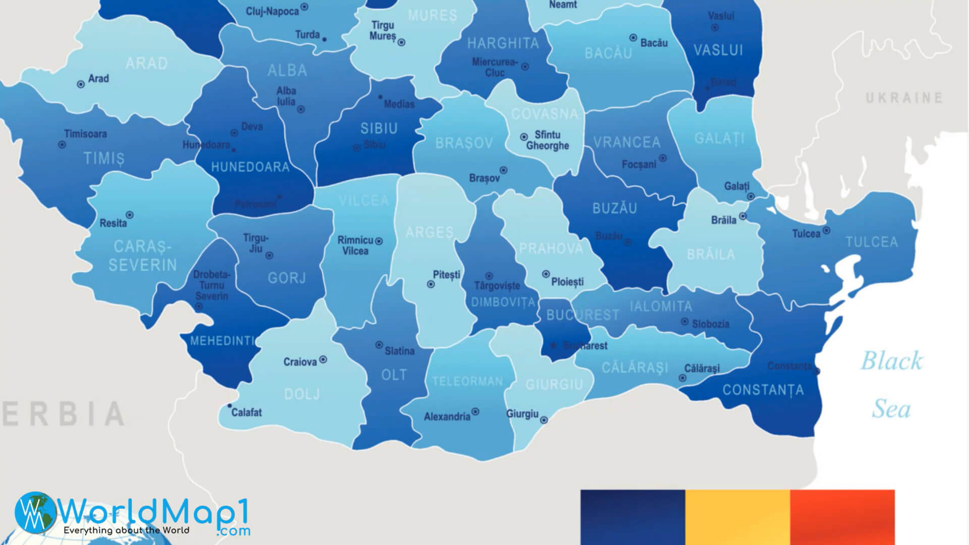 Romania Provinces Map
